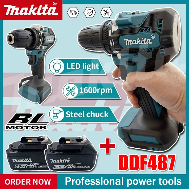 Makita Drill Ddf484 - Destornillador eléctrico Makita DDF487 sin escobillas,
