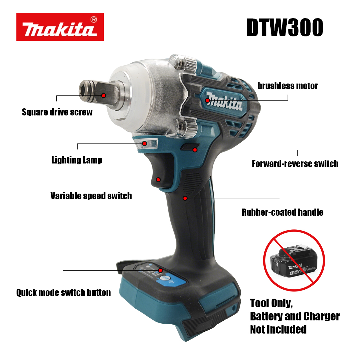 Llave de Impacto Inalámbrica M - Makita Drill Dtw300 reseña y precio