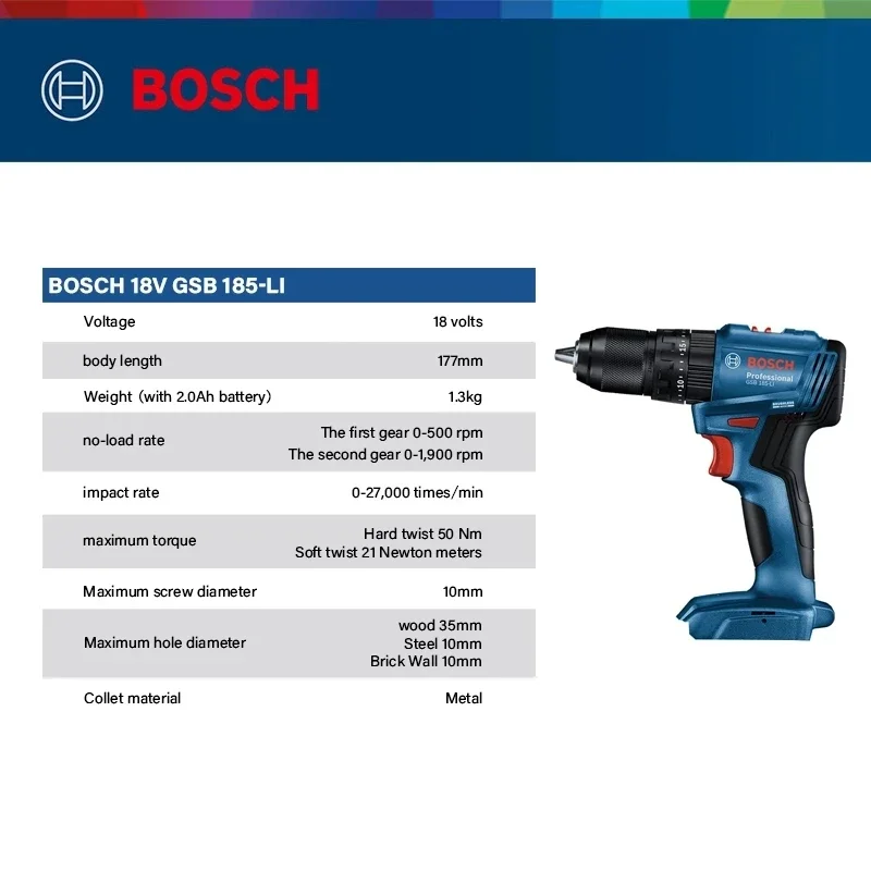 Taladro percutor inalámbrico s - Bosch Drill Gsb 18V reseña y precio