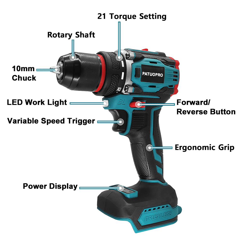 PATUOPRO-taladro eléctrico ina - Makita Drill Ddf484 reseña y precio